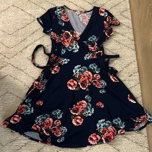 Navy floral summer dress